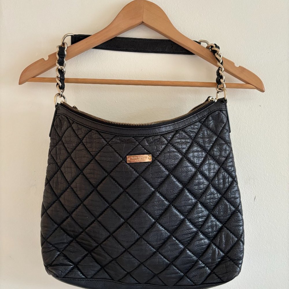 Kate Spade Gold Coast Serena Quilted Leather Hobo, Black